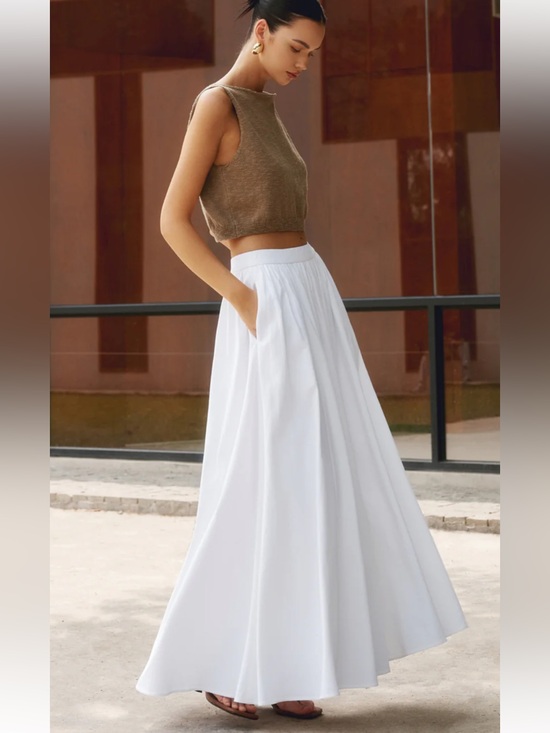 Commense Dresses & Skirts - Commense Cotton Pleated Maxi Skirt